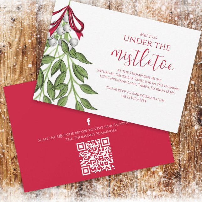 Invitation Noël Mistletoe Social Media QR Code (Créateur téléchargé)