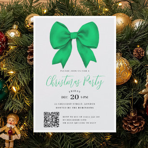 Invitation Noël Moderne Arc Vert Fête de Noël