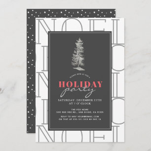 Invitation NOEL moderne Motif blanc Noël Fête de Noël