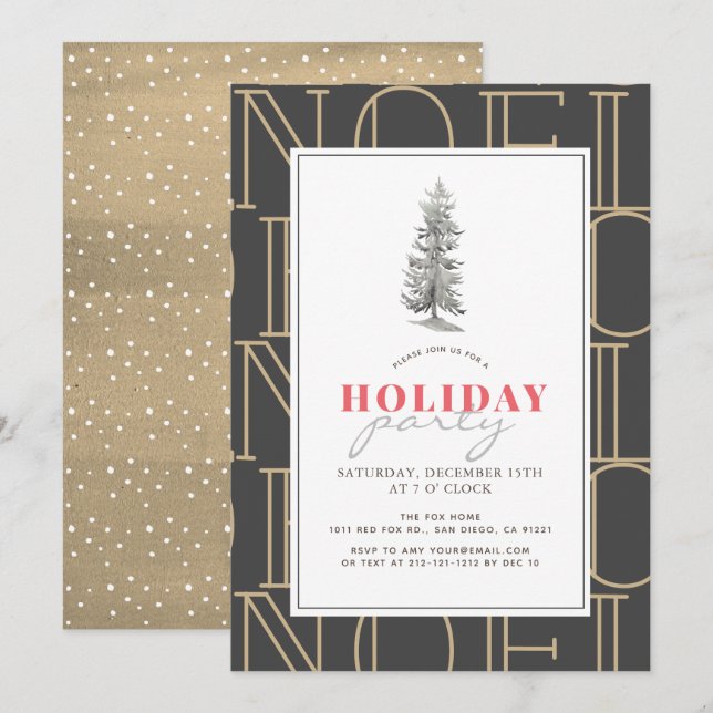 Invitation NOEL moderne Motif Noël Fête de Noël (Devant / Derrière)