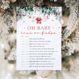 Invitation Noël Oh Baby Vrai ou Faux Baby shower Jeu