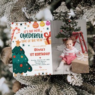 Invitation Noël Onederday Party Photo
