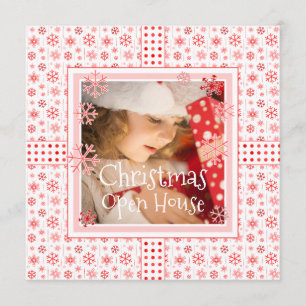 Invitation Noël Open House Snowflake Modèle photo