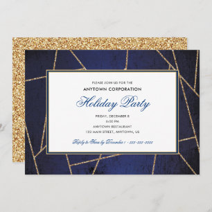 Invitation Noël Parties scintillant or   Business Holiday Par