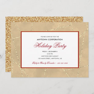 Invitation Noël Parties scintillant or   Business Holiday Par