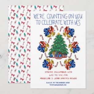 Invitation Noël patriotique personnalisé