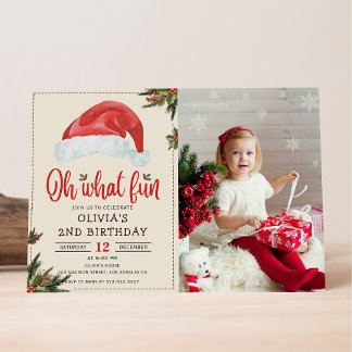 Invitation Noël Père Noël Anniversaire Fête Oh Quel Amusant