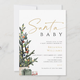 Invitation Noël Père Noël Baby showers Noël