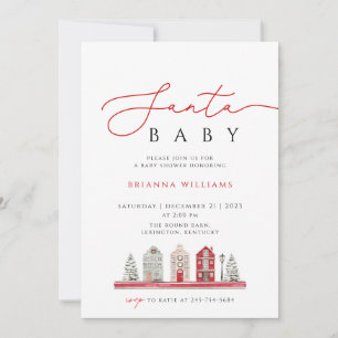 Invitation Noël Père Noël Baby showers Noël