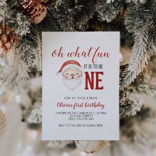 Invitation Noël Père Noël premier anniversaire