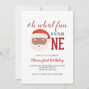 Invitation Noël Père Noël premier anniversaire