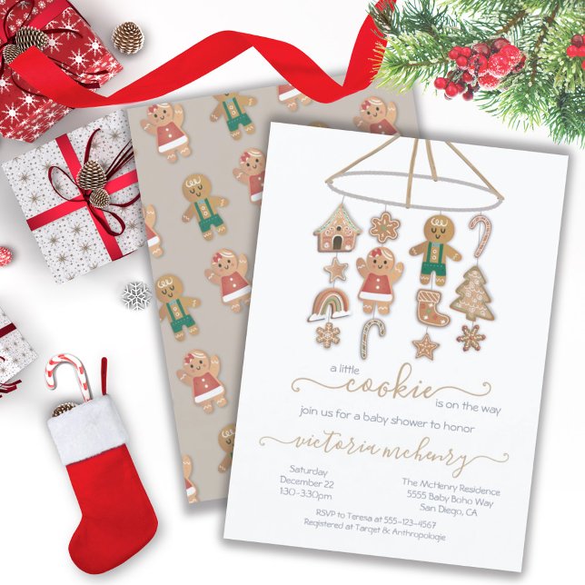 Invitation Noël petit Baby shower mobile Cookie (Créateur téléchargé)