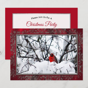 Invitation Noël photo cardinal Redbird
