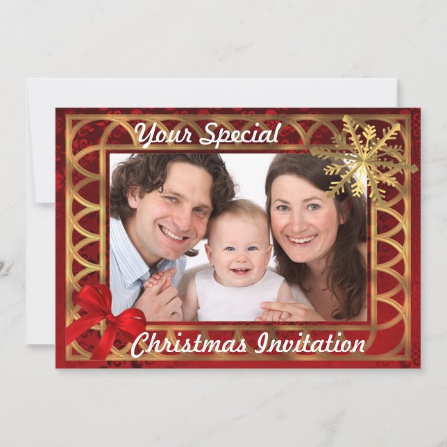 Invitation Noël photo personnalisée (Devant)