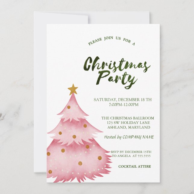 Invitation Noël Pink Pier Noël Compagnie Parti (Devant)