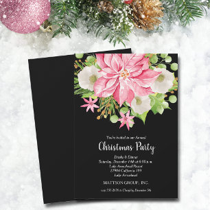Invitation Noël Poinsettia Fête Florale