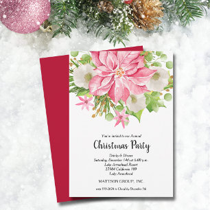 Invitation Noël Poinsettia Fête Florale