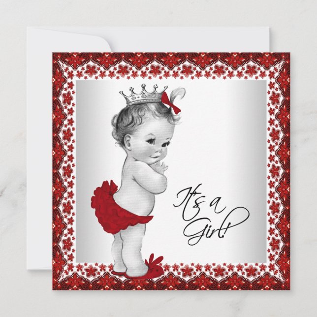 Invitation Noël Princesse Filles Baby shower de Noël (Devant)