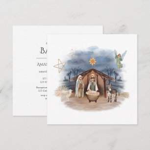 Invitation Noël religieux Nativité Naissance Jésus-Christ Dan