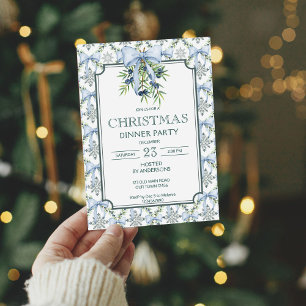 Invitation Noël rétro raypes grand-milenium dîner fête