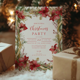 Invitation Noël Rouge Amaryllis
