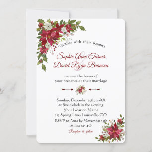 Invitation Noël Rouge blanc Mariage