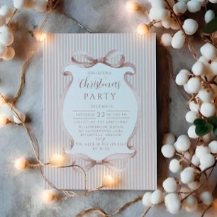 Invitation Noël Ruban Rouge Clair