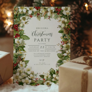 Invitation Noël rustique À feuillage persistant