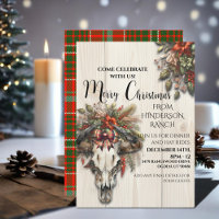 Noël Rustique De Ranch Avec Crâne De Vache