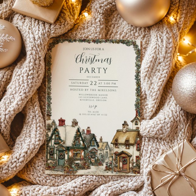 Invitation Noël rustique du chalet d'hiver (Créateur téléchargé)
