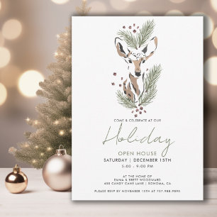 Invitation Noël Rustique Fête des Cerfs de Bois