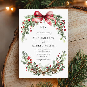 Invitation Noël Rustique Mariage de verdure