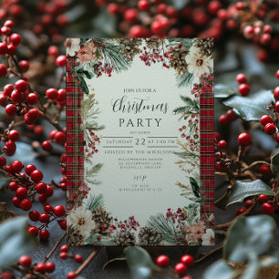 Invitation Noël rustique Tartan