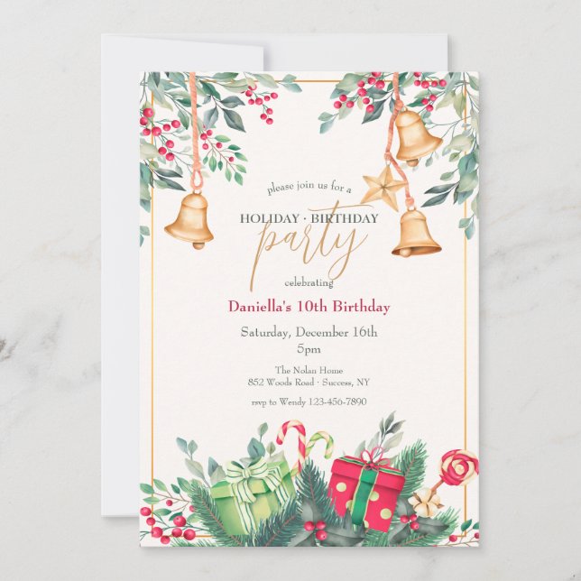 Invitation Noël Saison Anniversaire Fête (Devant)