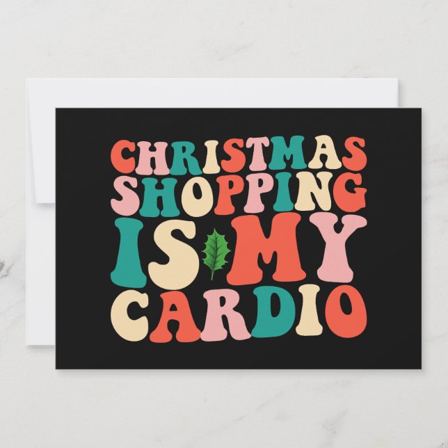 Invitation Noël Shopping C'Est Mon Cardio Holiday (Devant)