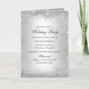 Invitation Noël Silver Winter Wonderland
