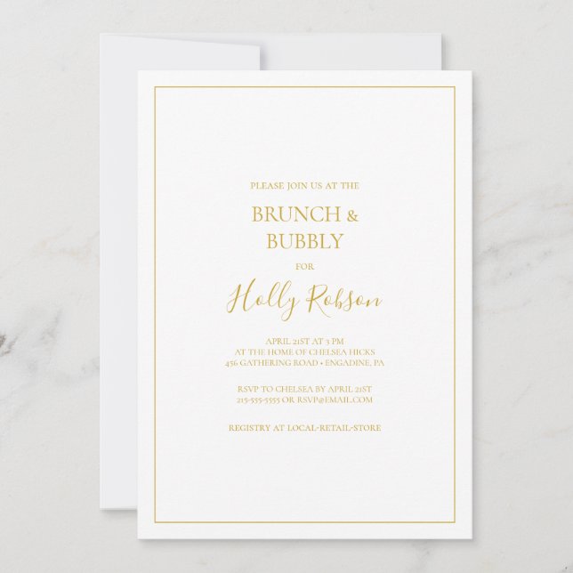 Invitation Noël simple | Brunch blanc et douche mousseuse (Devant)