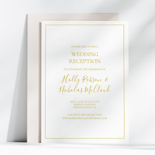 Invitation Noël Simple Élégant Réception de Mariage Blanc