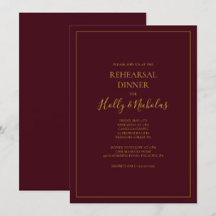 Invitation Noël simple et élégant   Dîner De Répétition Rouge