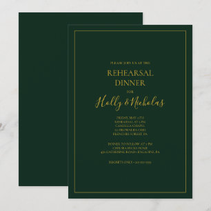 Invitation Noël simple et élégant Dîner de répétition vert