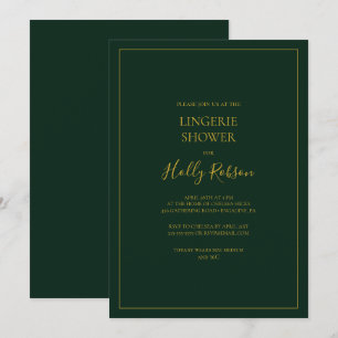 Invitation Noël simple et élégant   Douche Lingerie verte