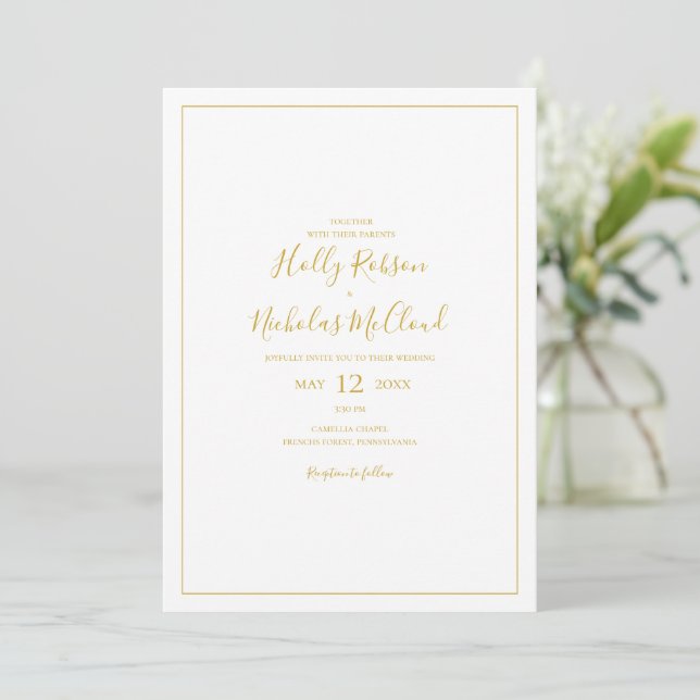 Invitation Noël simple et élégant | Mariage Décontracté blanc (Debout devant)