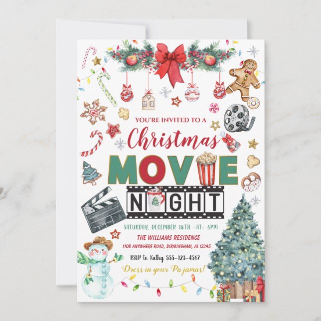 Invitation Noël Soirée de Noël (Devant)