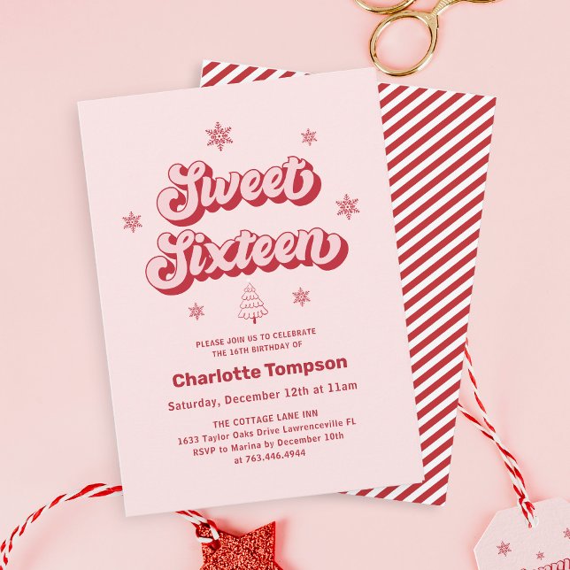Invitation Noël sweet sixteen (Créateur téléchargé)