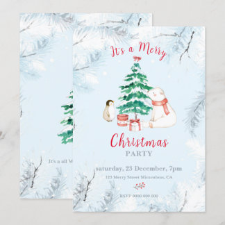 Invitation Noël tout blanc