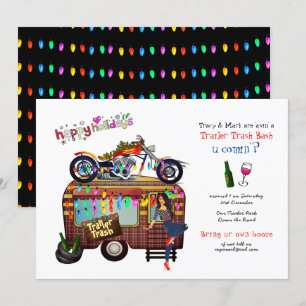 Invitation Noël TRAILER TRASH BASH Funny Party