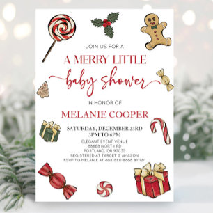 Invitation Noël Un joyeux petit Baby shower