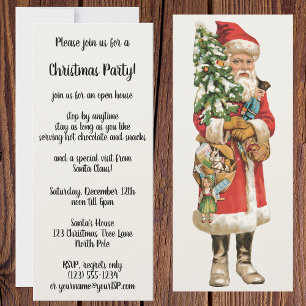 Invitation Noël vintage, Image découpée de Père Noël
