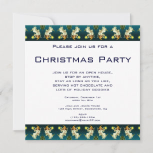 Invitation Noël Vintage, motif d'ange avec étoile brillante