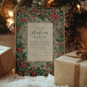 Invitation Noël vintage Red Berries